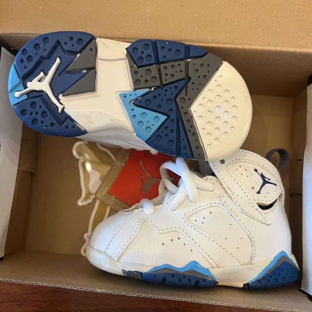 Jordan Kids' White and Blue Sneakers